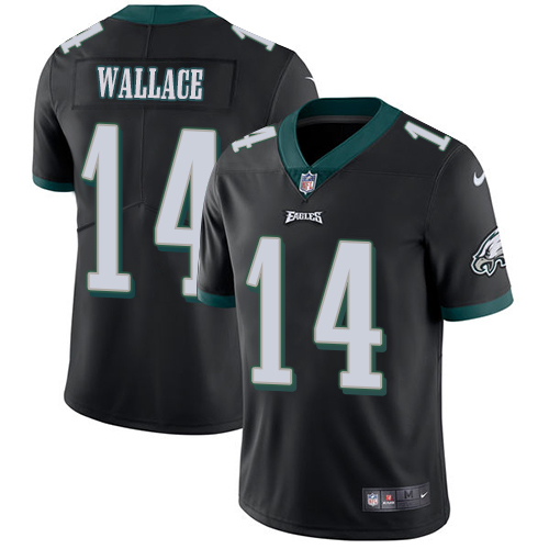 Nike Eagles #14 Mike Wallace Black Alternate Men's Stitched NFL Vapor Untouchable Limited Jersey - Click Image to Close